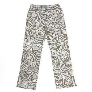 Miss Lola Loose Straight Jeans with Abstract Swirls